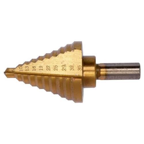 YATO 6-35mm Step Drill Bit, 10 Steps, HSS Titanium Nitride Coated