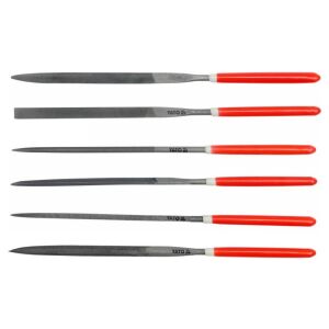 YATO 6-teiliges Nadelfeilen-Set, 3,0 x 140 mm, verschiedene Profile - Feilen