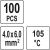 YATO zsugorcső specifikációk: 100 db, 4.0x6.0 mm², 105°C