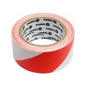 VOREL Jelzőszalag öntapadós piros-fehér 48 mm x 33 m PVC