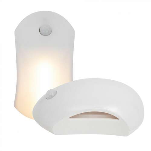 LED motion sensor night light, 2 pack, white