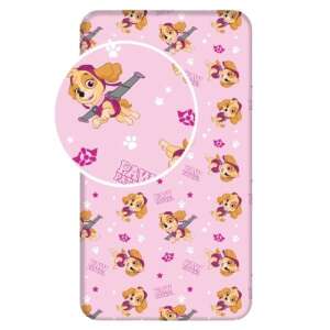 Paw Patrol Skye Spannbettlaken, rosa mit Sternen und Pfotenabdrücken - Innenarchitektur