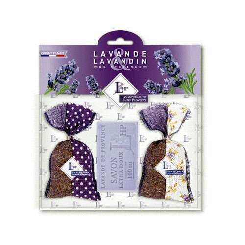 Lavanderaie de Haute Provence Levendulás illatos zsákok szett levendulaszappannal - Illatpárna