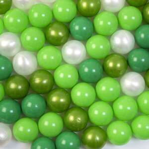 Euro-Matic Magyar zelené a biele plastové hracie loptičky, bez BPA, 7,5 cm, detail - Sety plastových lôpt