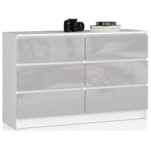 Komód P77_120 #fehér-szürke fényes