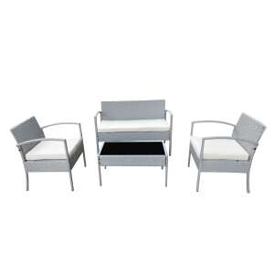 SmileHOME by Pepita Venus 4 személyes polyrattan Kerti bútor garnitúra #világosszürke-bézs
