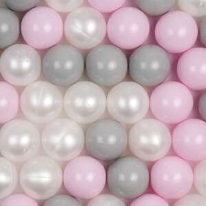 250 pack of Euro-Matic Magyar 7.5cm BPA free plastic balls in pink, white and grey - Plastic Ball Set