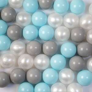 250 kusov plastových loptičiek Euro-Matic Magyar s priemerom 7,5 cm, bez BPA, v modrej, bielej a sivej farbe - Sety plastových lôpt