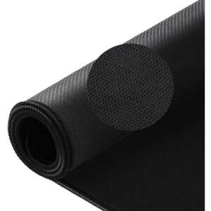 Izoxis XXL Schwarzes Mauspad Aufgerollt, Rutschfeste Unterseite Zeigend - Mousepads