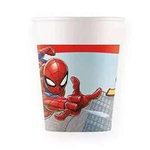 8-pak Spiderman papierowych kubków, po 200 ml każdy, idealne na imprezę z motywem Spidermana - Szkło jednorazowego użytku