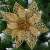 Arany csillámos mikulásvirág karácsonyfadísz, Springos