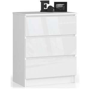 Komód P77_60 #fehér-fehér fényes