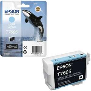 Epson T7605 Light Cyan Tintenpatrone, 25,9ml, UltraChrome HD, für SureColor SC-P600 - Epson