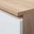 Akord corner desk detail, sonoma oak and white finish