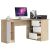 Akord corner desk in sonoma oak and white with drawers and shelves