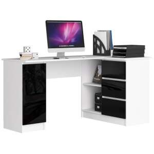 Corner table right P77_155 #white-black glossy