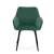 Akord 082 Green Velvet Dining Chair, full front view