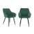 Akord 082 Green Velvet Dining Chairs Set of 2, modern quilted design