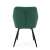 Akord 082 Green Velvet Dining Chair back view, black metal legs