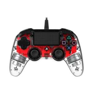 Nacon Illuminated Compact USB Gamepad, Transparent Rot, PS4 Controller - Controller