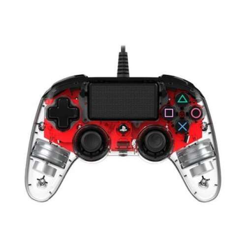 Nacon Illuminated Compact USB Gamepad, Transparent Rot, PS4 Controller