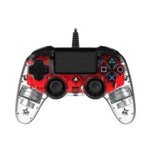 Nacon Illuminated Illuminated Compact USB Gamepad Transparent/Piros PS4OFCPADCLRED 78353623 Controlere