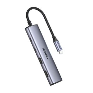 UGREEN CM473 USB-C към 2x USB-A, 2x USB-C адаптерен хъб, изолиран на бяло - Ugreen USB хъб
