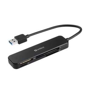 Čítačka kariet Sandberg USB 3.0 Pocket, čierna, multi čítačka kariet, SD, SDHC, SDXC, MS, MMC, T-Flash/Micro SD, Micro SDHC, Micro UHS-I, CF High-speed CD (UDMA) - Čítačky kariet