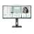 AOC CU34P3CV 34 inch curved monitor with a woman on a video call, showing key features