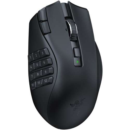 Razer Naga V2 HyperSpeed vezeték nélküli játékmouse, fekete, oldalnézet - Razer