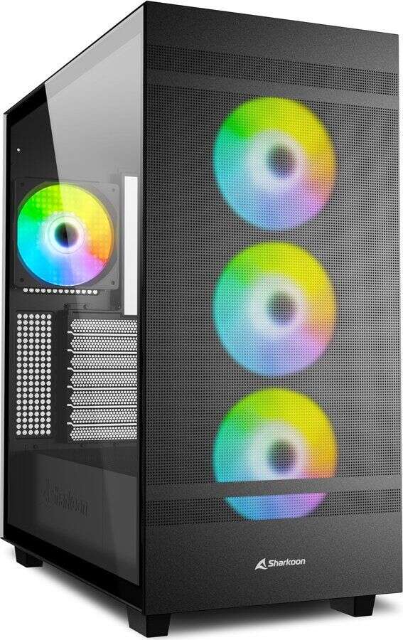 Sharkoon Rebel C50 RGB Edzett Glass Fekete 4044951038244