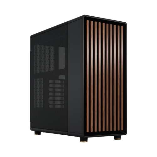 Fractal Design North Charcoal Window Computergehäuse, schwarz mit Holzakzenten