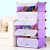 Timeless Tools purple plastic shoe storage cabinet with shoes