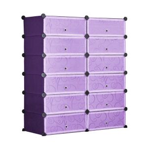 Timeless Tools purple 12-compartment plastic shoe storage cabinet - Shoe Storage