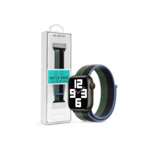 Devia Nylonowy Pleciony Regulowany Dwukolorowy Pasek do Zegarka Apple Watch 38/40/41mm w Kolorze Zielonym - Pasek do inteligentnego zegarka