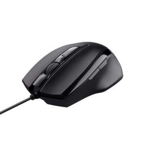 Trust Voca wired mouse, black, 3/4 view - Mouse