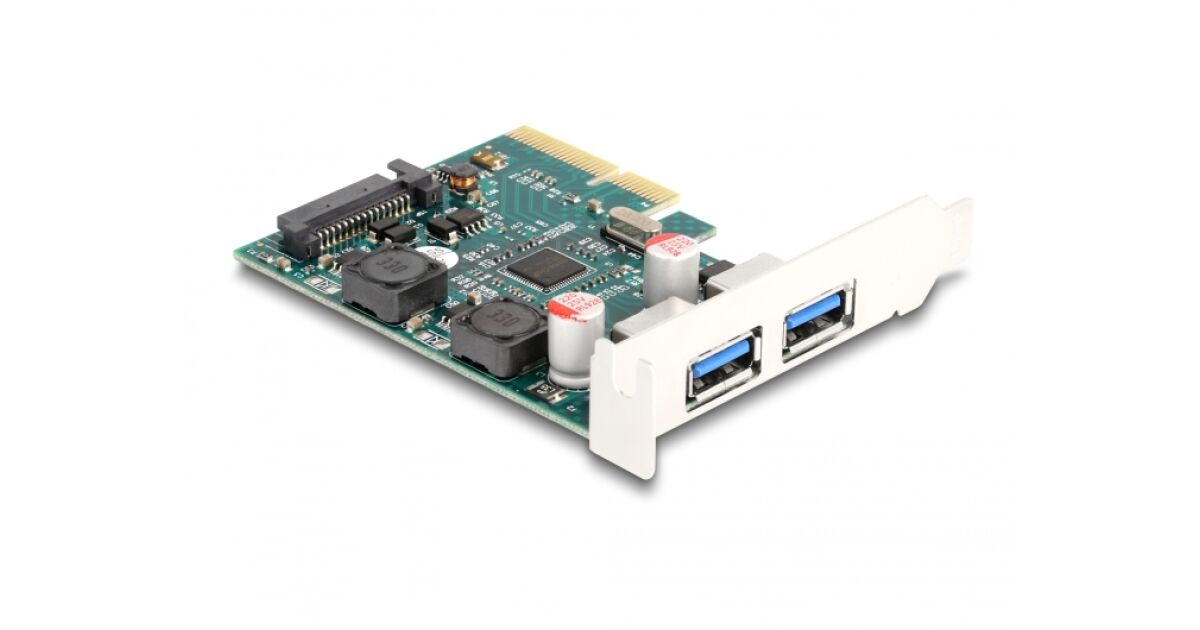 DeLock PCI Express x4 Card to 2x Külső USB 10 Gbps Type-A Anya Low Profile Form Factor 90106 75832273