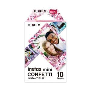 Fujifilm Instax Mini Confetti Instant Film, 10 sheets, pink and blue confetti border - Photo Paper