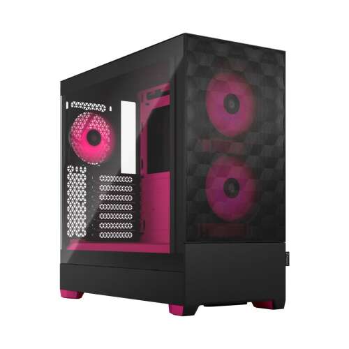 Fractal Design Pop Air RGB Gehäuse mit gehärtetem Glas, Magenta Core, schwarz mit rosa Akzenten