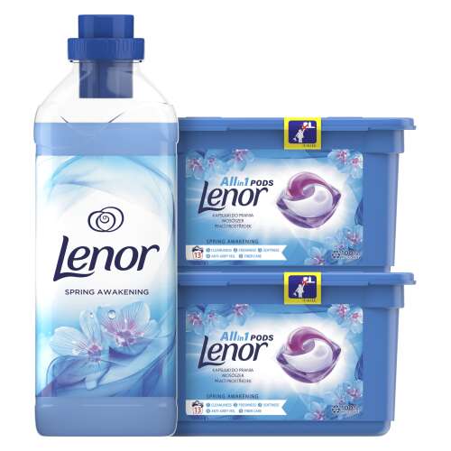 Detergent capsule 2x13 de spalari Lenor Spring Awakening+Balsam de rufe 930ml 31 de spalari   32460641