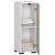 Akord FIN S30 white and sonoma oak bathroom cabinet with open door and shelves