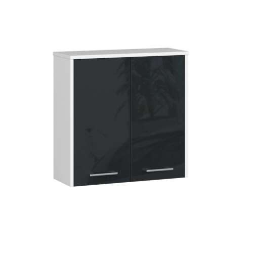 Horná kúpeľňová skrinka P60_60 #white-graphite glossy 32460852