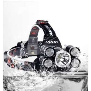 5 fényszórós Pro Evo LED fejlámpa + töltőkábel + akkumulátor