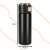 Black stainless steel thermos with LED temperature display and drinking spout, 420ml, side view with dimensions
