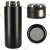 Black stainless steel thermos with LED temperature display and drinking spout, 420ml, close-up of the lid