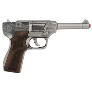 Gohner Die Cast Metal Luger Toy Gun, silver, wood grip - Toy Gun, Bullet