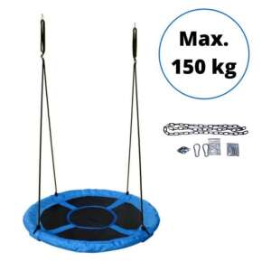 SmileSPORT by Pepita acélvázas Fészekhinta rozsdamentes acél felfüggesztő szettel 100cm #kék