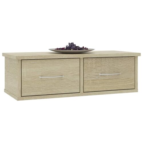 vidaXL sonoma falra szerelhető forgácslap fiókos polc 60x26x18,5 cm 183811970 - Fali polc