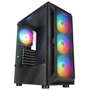 Rampage SHIVA Black ATX Mid-Tower PC Case with RGB Fans and Window - Computer Case