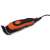 Electric pet clipper with adjustable blade, black and orange color, on a white background